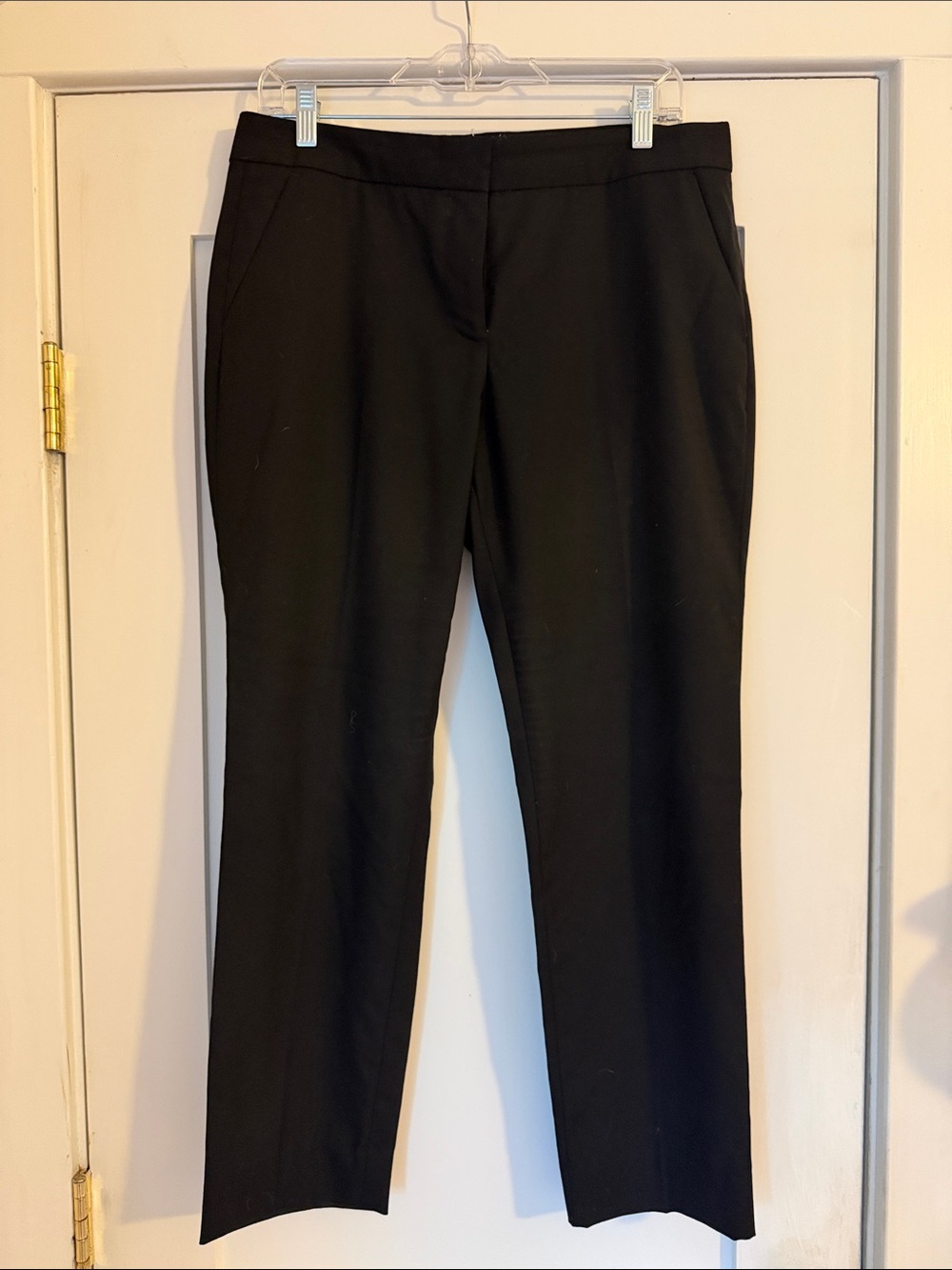 J.Crew Super 120s Wool Ankle Pants Black Size 8 Cropped Trousers
